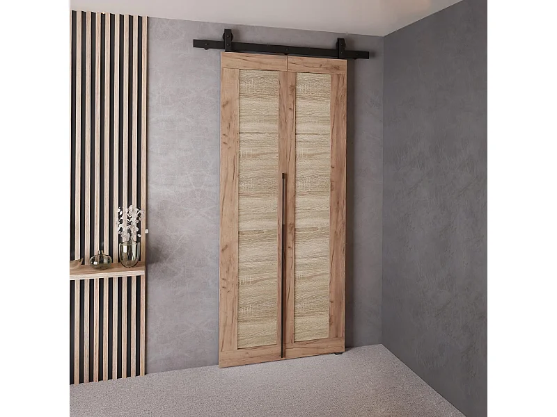 Schuifdeur QUDIO M1 eiken craft goud + eiken Sonoma 70