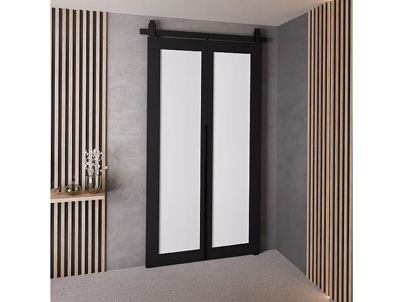 Schiebetür QUDIO M1 Schwarz + Weiß 90