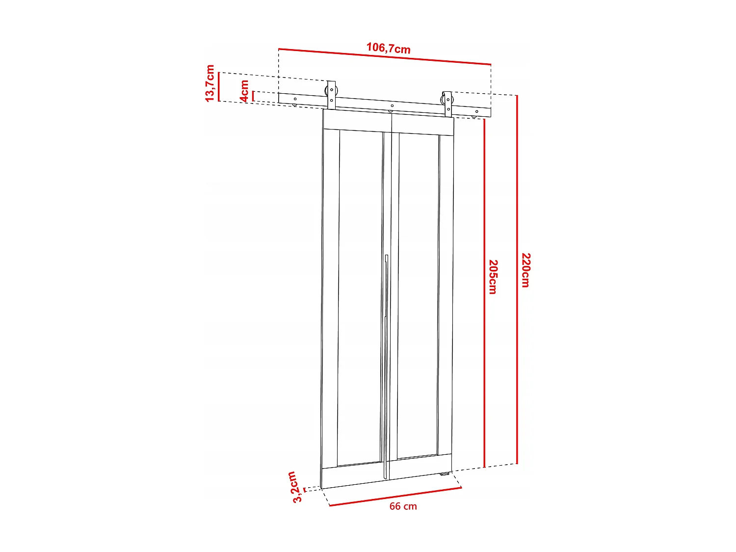 Portes coulissantes QUDIO M1 noir + chêne Sonoma 60