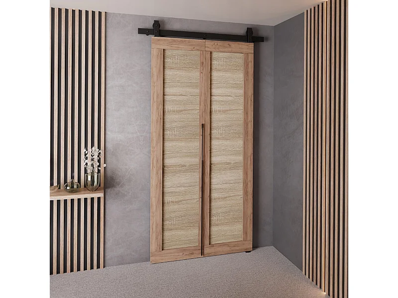 Schiebetür QUDIO M1 Eiche Craft Gold + Eiche Sonoma 80