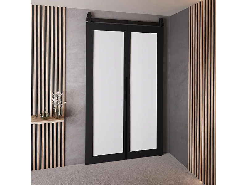 Schiebetür QUDIO M1 Schwarz + Weiß 100