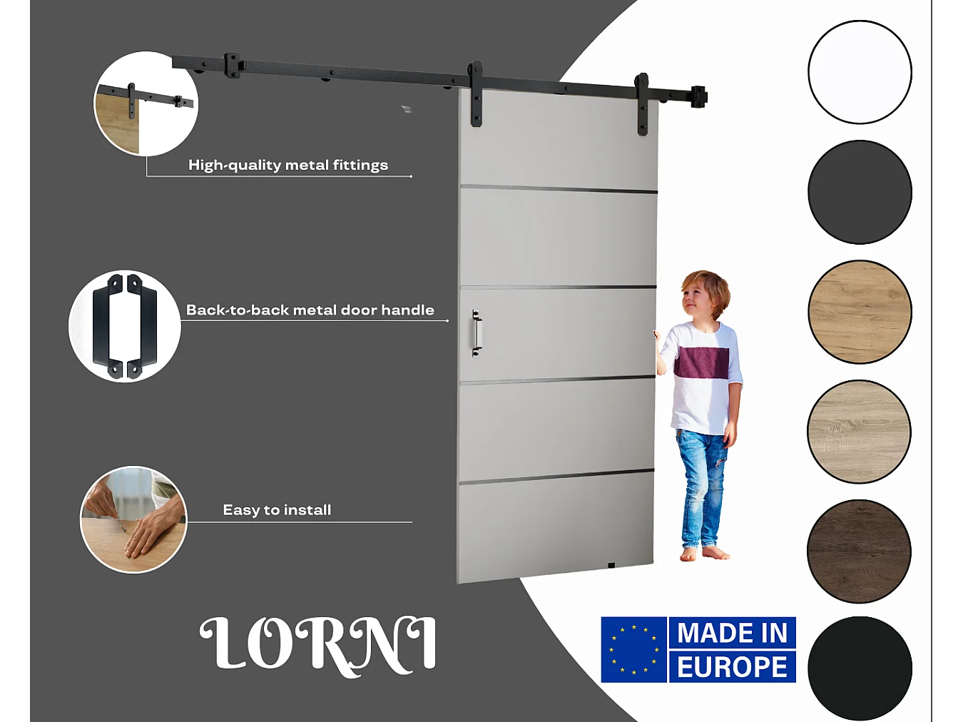 Portes coulissantes LOFT LORNI 90 old style