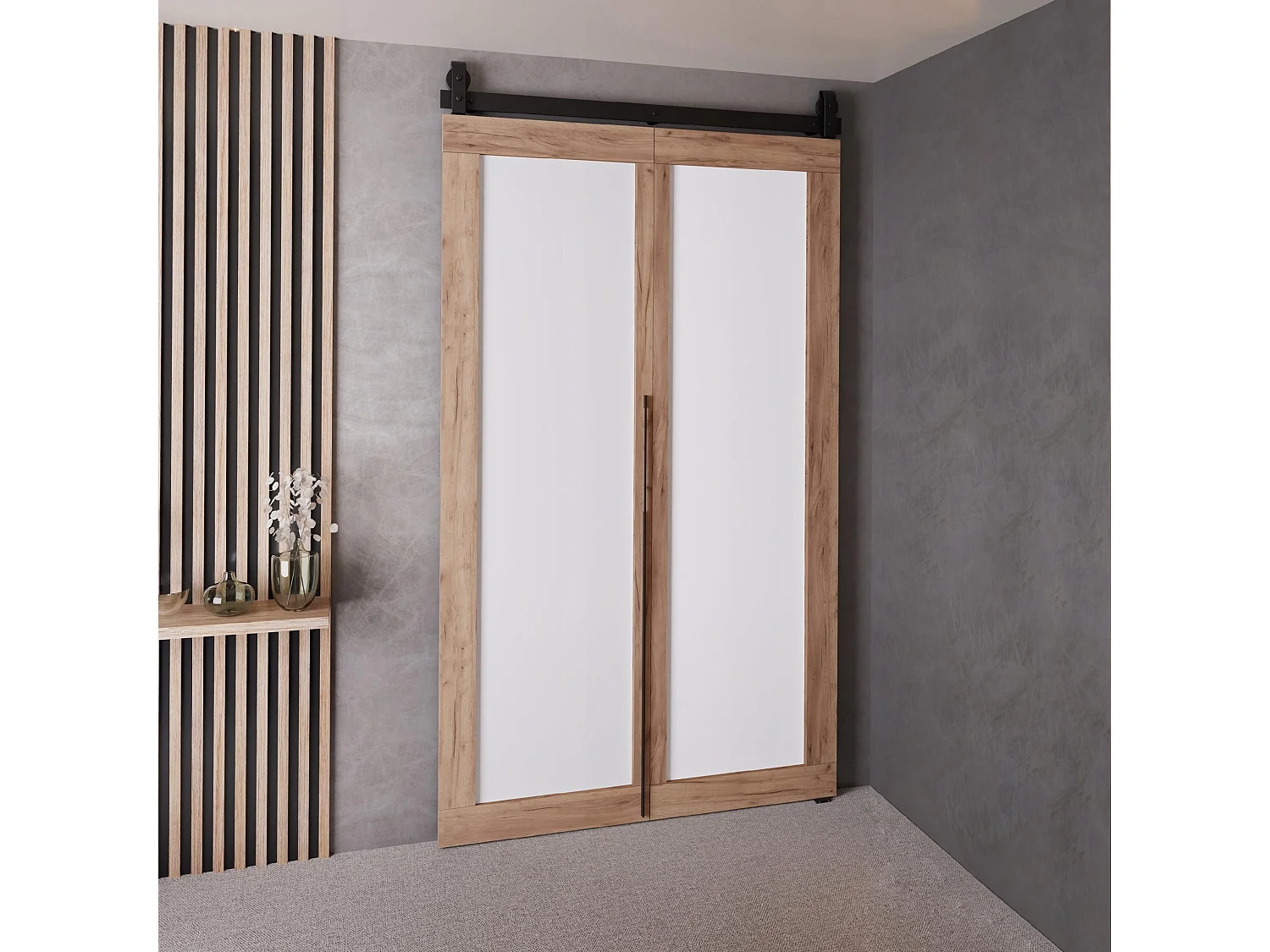 Schuifdeur QUDIO M1 eiken craft goud + wit 100