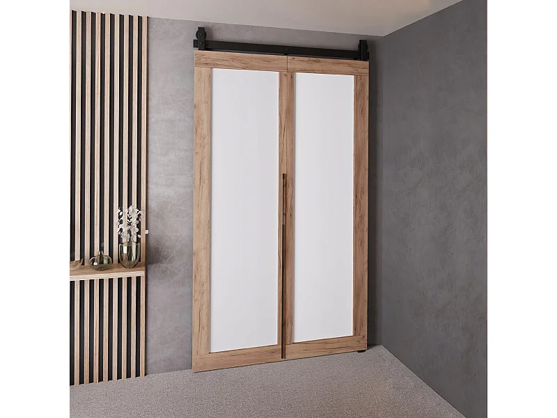 Schuifdeur QUDIO M1 eiken craft goud + wit 100