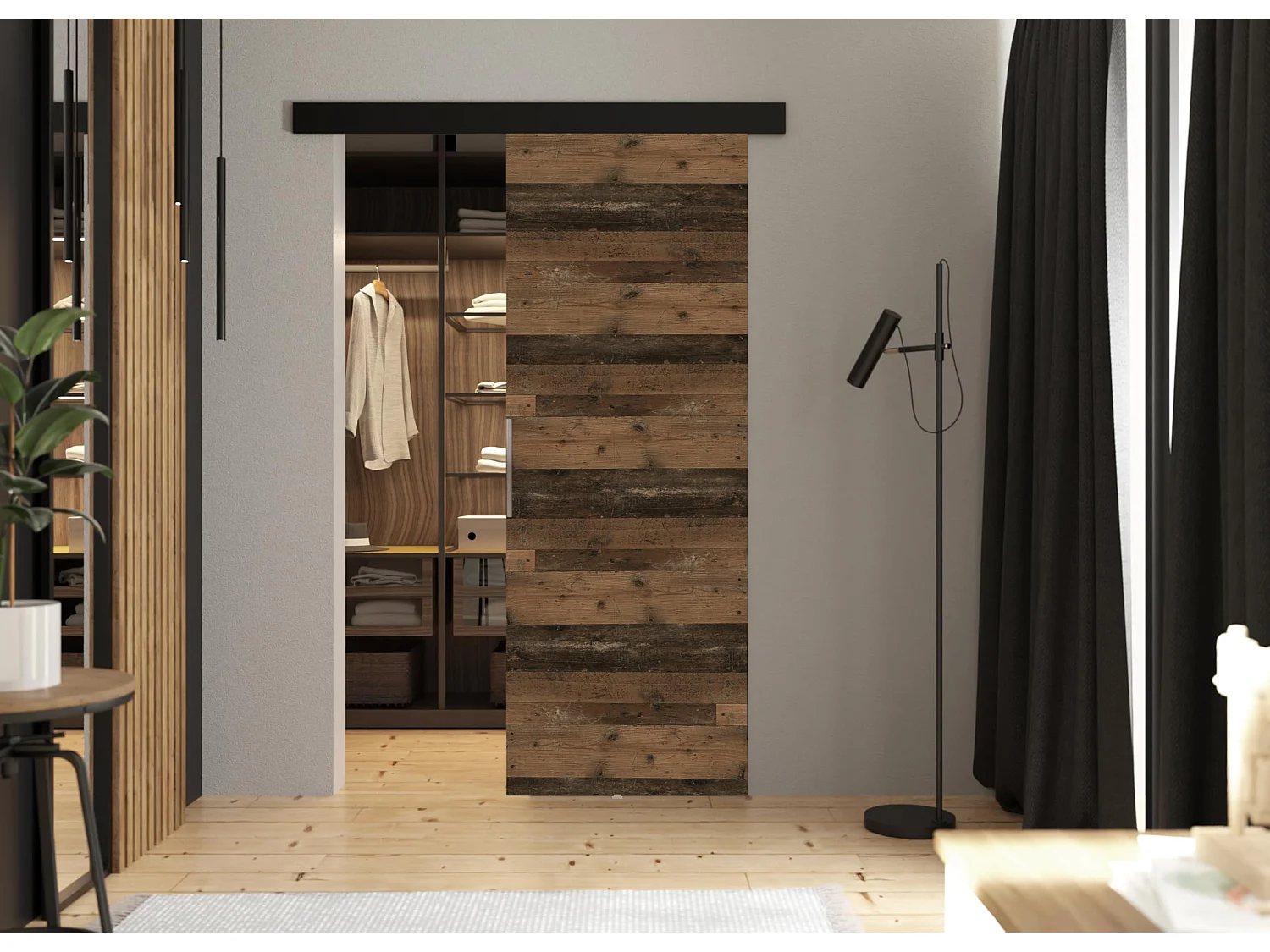 Schiebetür mit Abdeckleiste MALIBU 70 Old Style