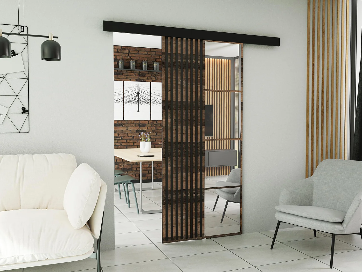 Schiebetür mit Abdeckleiste  MOLI 70 old style