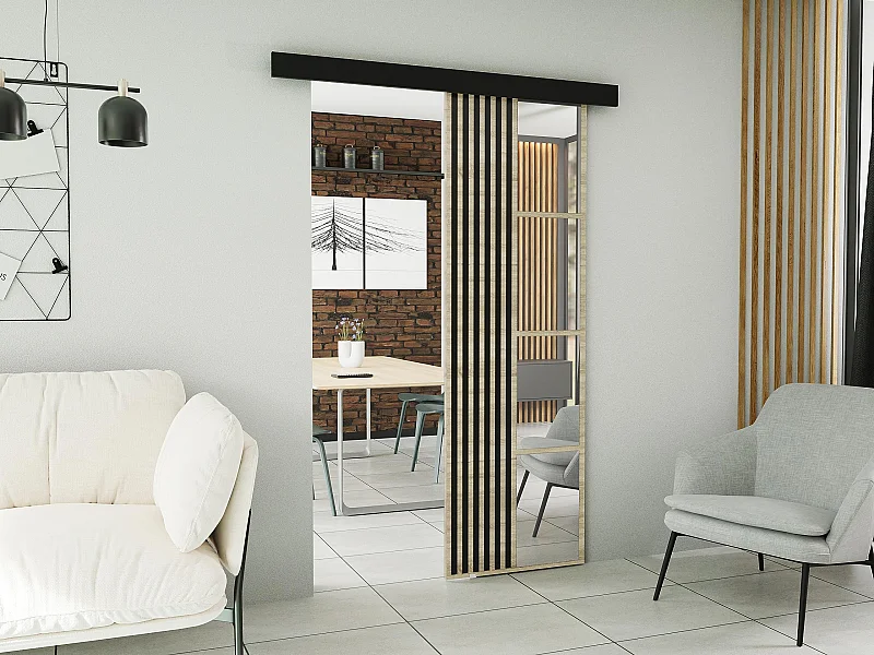 Schiebetür mit Abdeckleiste  MOLI 60 Eiche sonoma