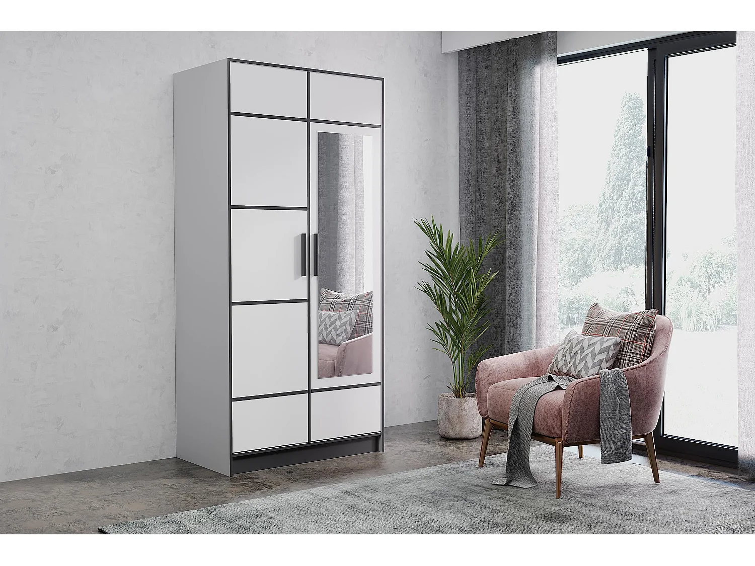 Armoire deux portes ROJ 2D – Chêne Craft Doré