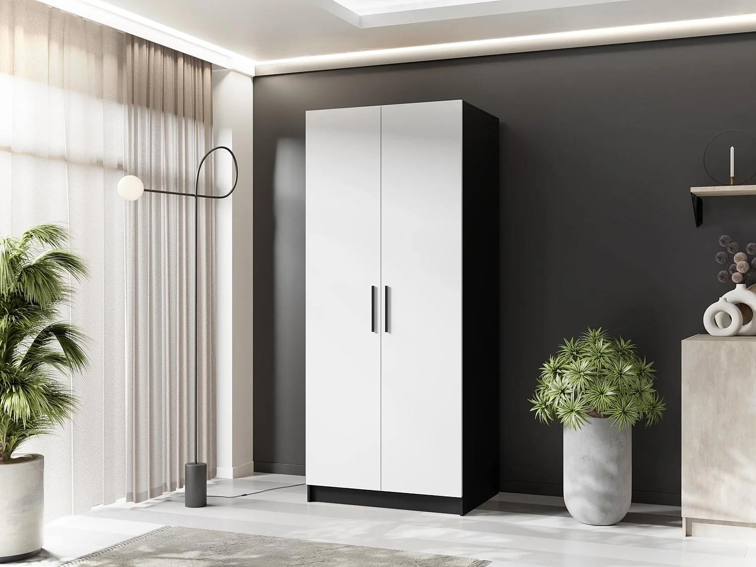 Armoire à deux portes GOLD 2D 78 noir + blanc