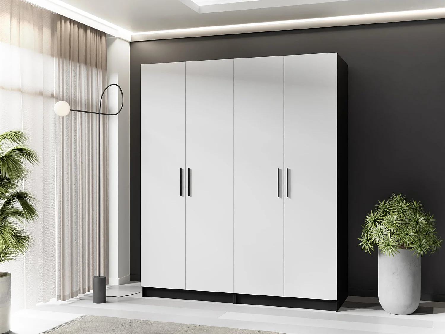 Armoire à deux portes GOLD 2D 78 noir + blanc