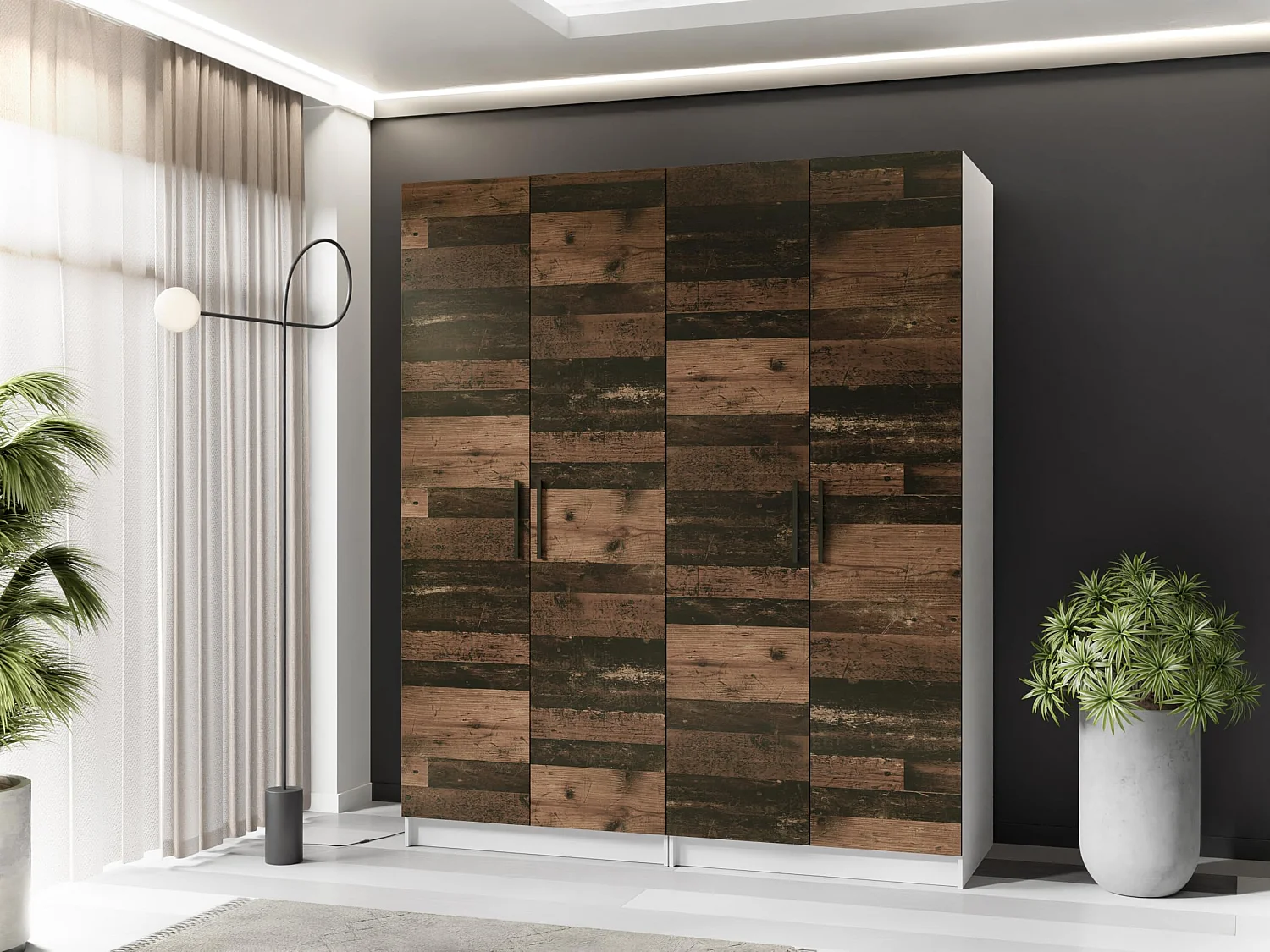 Szafa dwudrzwiowa GOLD 2D 78 biały + oldstyle