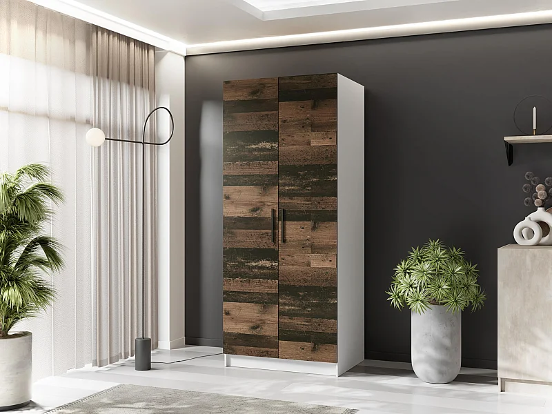 Szafa dwudrzwiowa GOLD 2D 78 biały + oldstyle