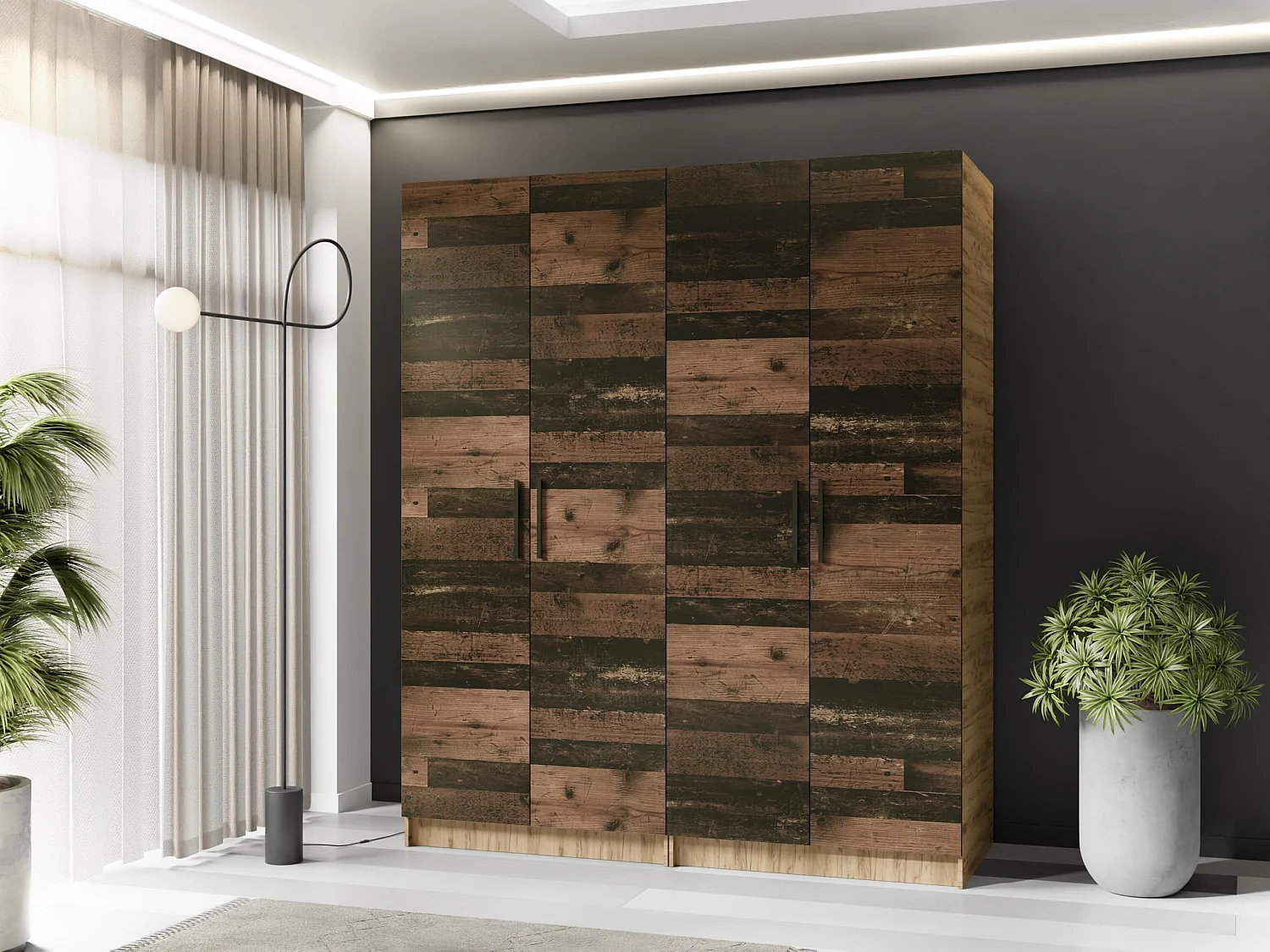 Zweitüriger Kleiderschrank GOLD 2D 78 Eiche Craft Gold + Oldstyle