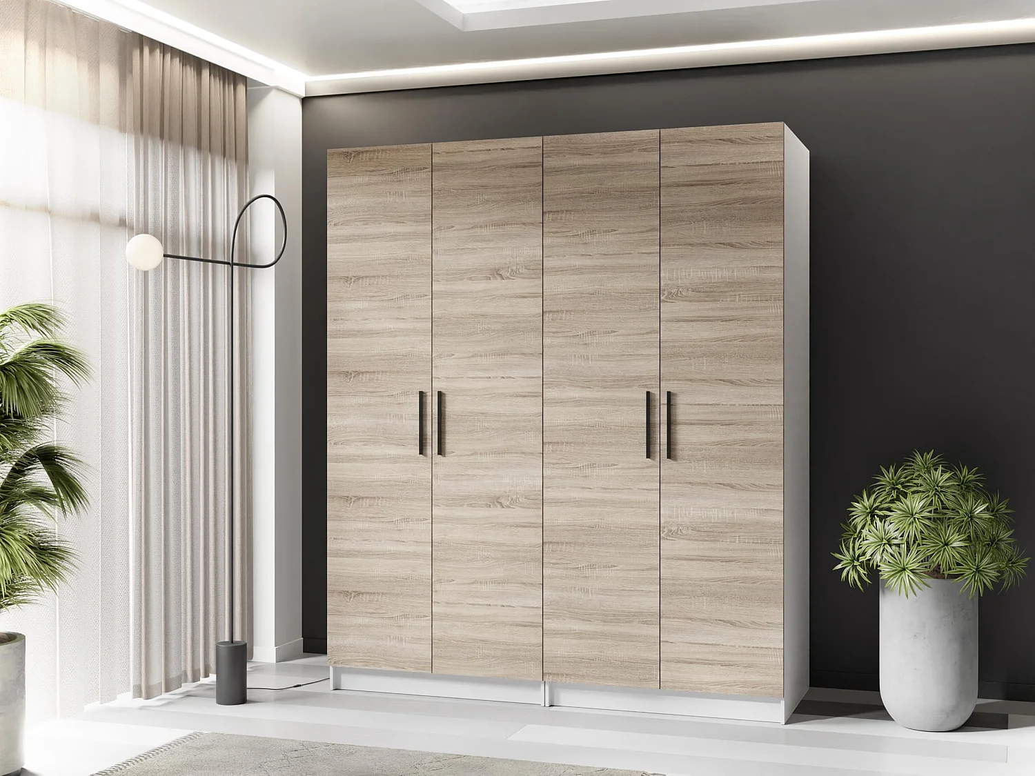 Armoire à deux portes GOLD 2D 78 blanc + chêne Sonoma