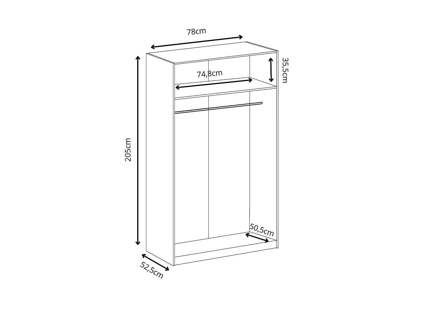 Armoire à deux portes GOLD 2D 78 chêne Sonoma + style ancien