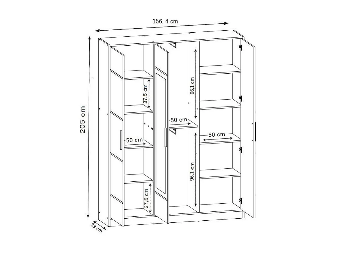 Armoire trois portes ROJ 3D – Blanche