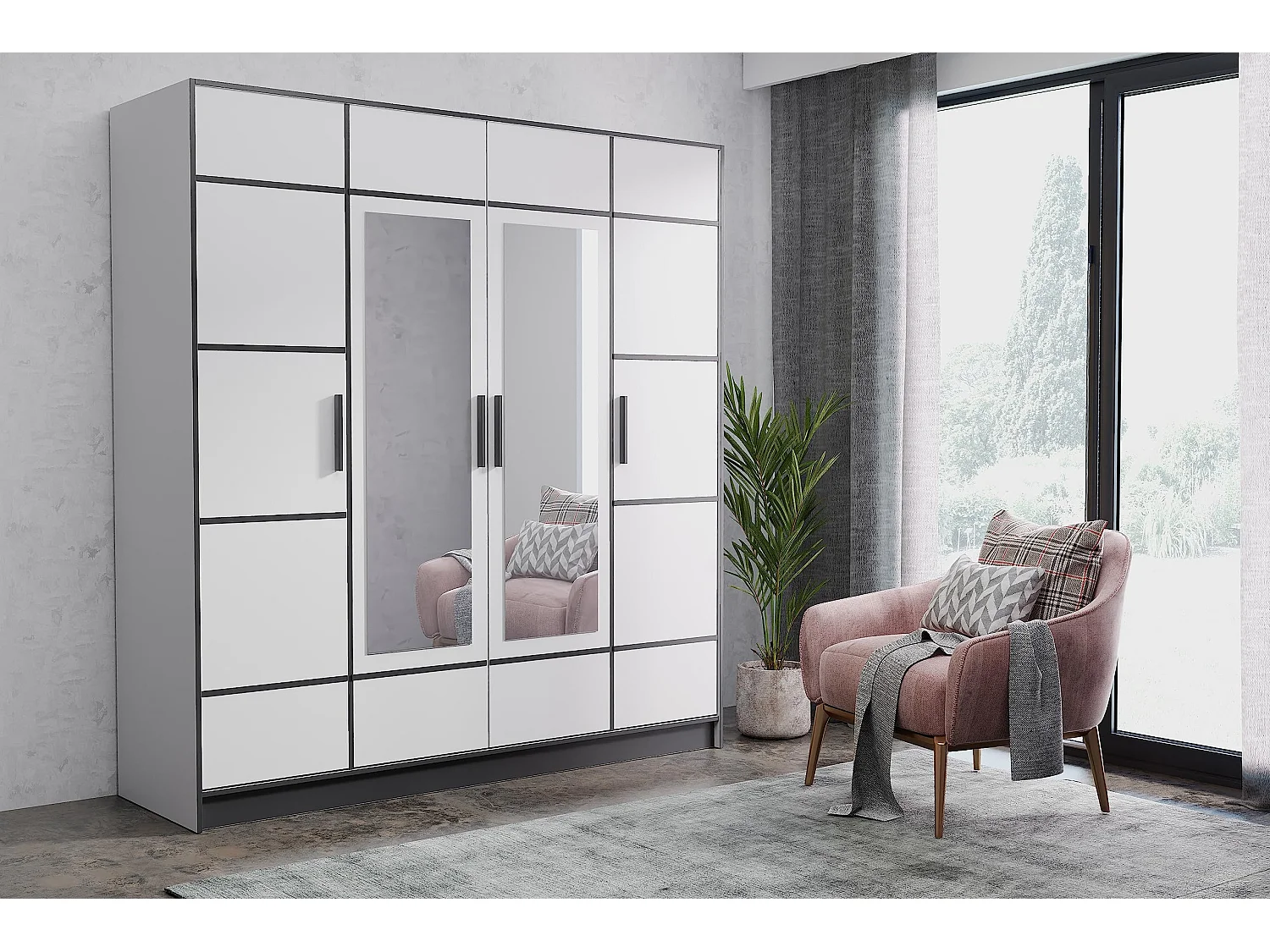 Armoire quatre portes ROJ 4D – Chêne Craft Doré