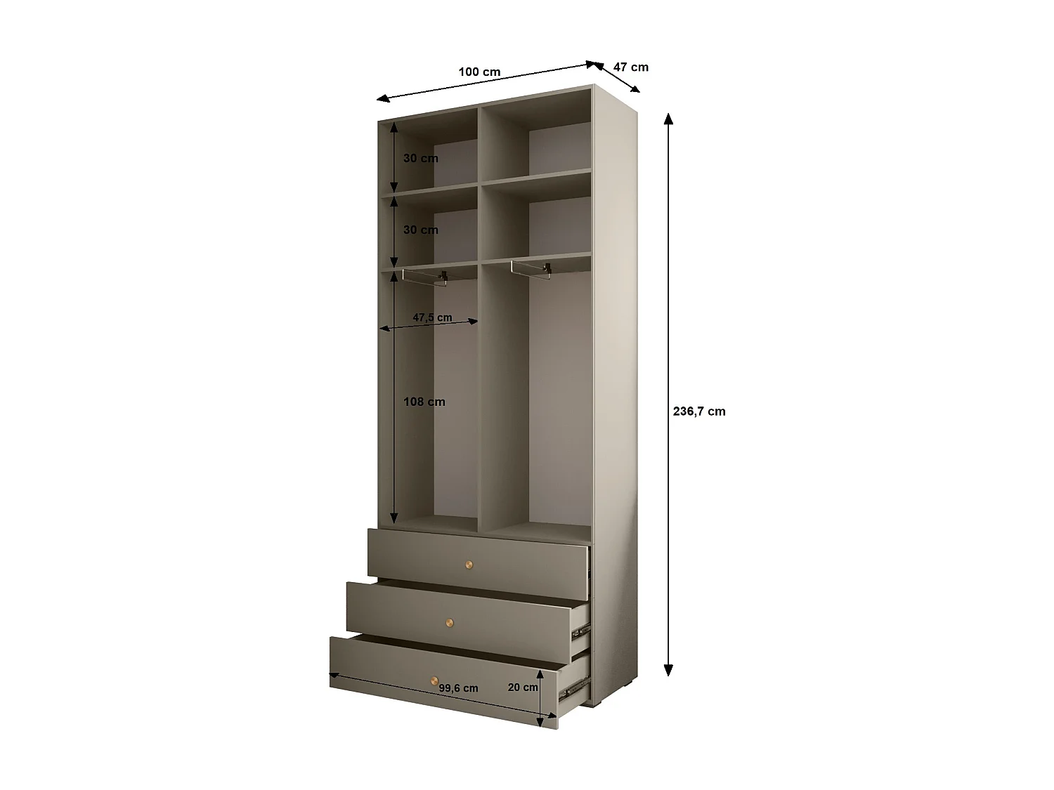 Armoire à portes battantes Inova 4 ensemble 1