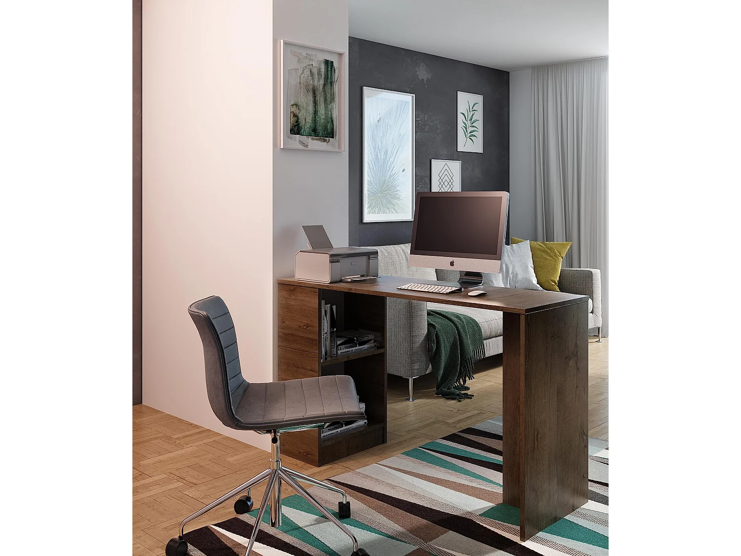 Bureau B-2 frêne foncé