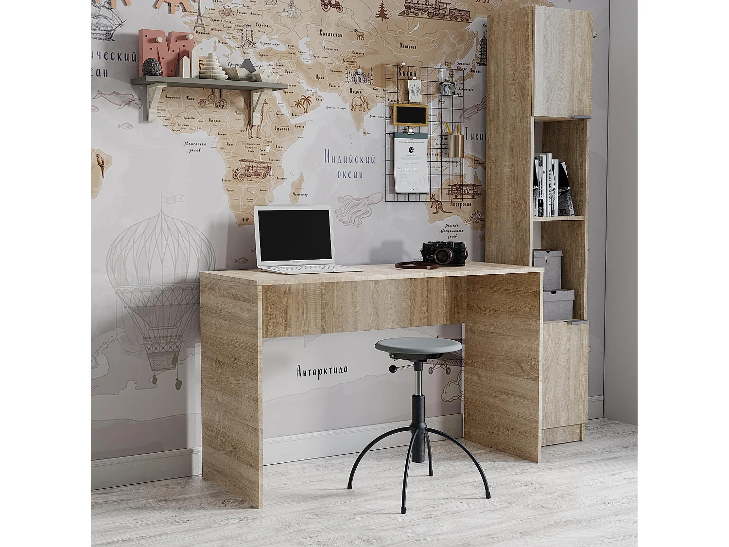 Bureau B-3 chêne Sonoma