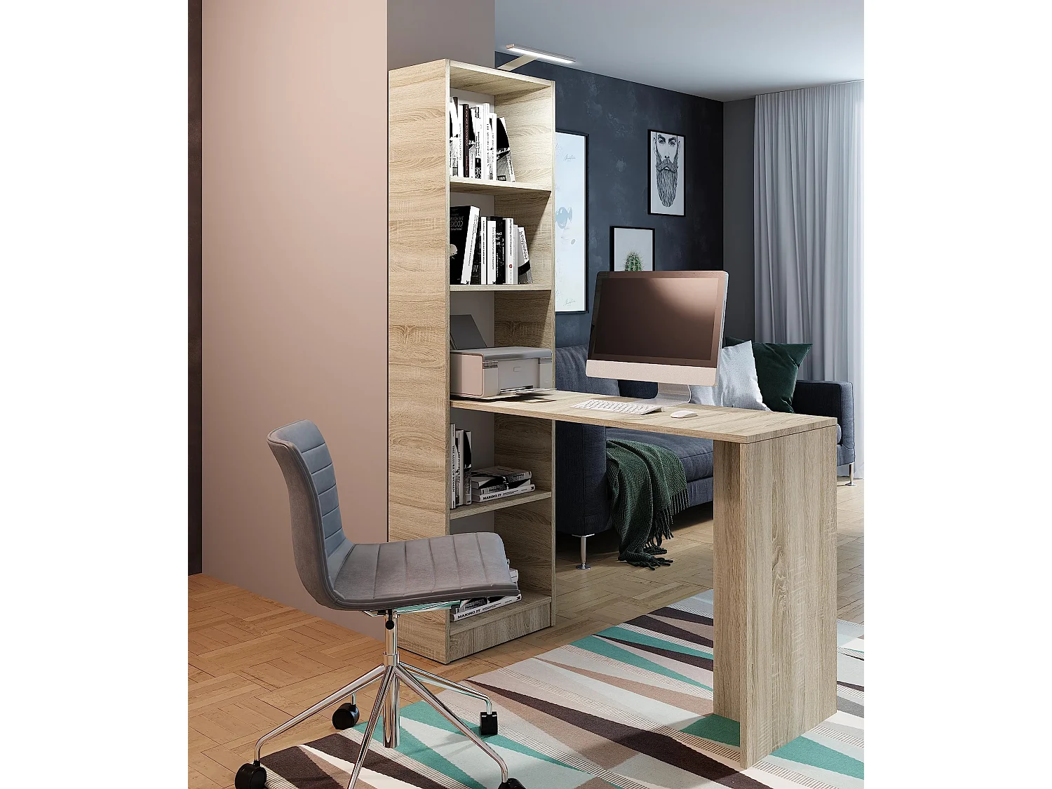 Bureau B-1 chêne Sonoma