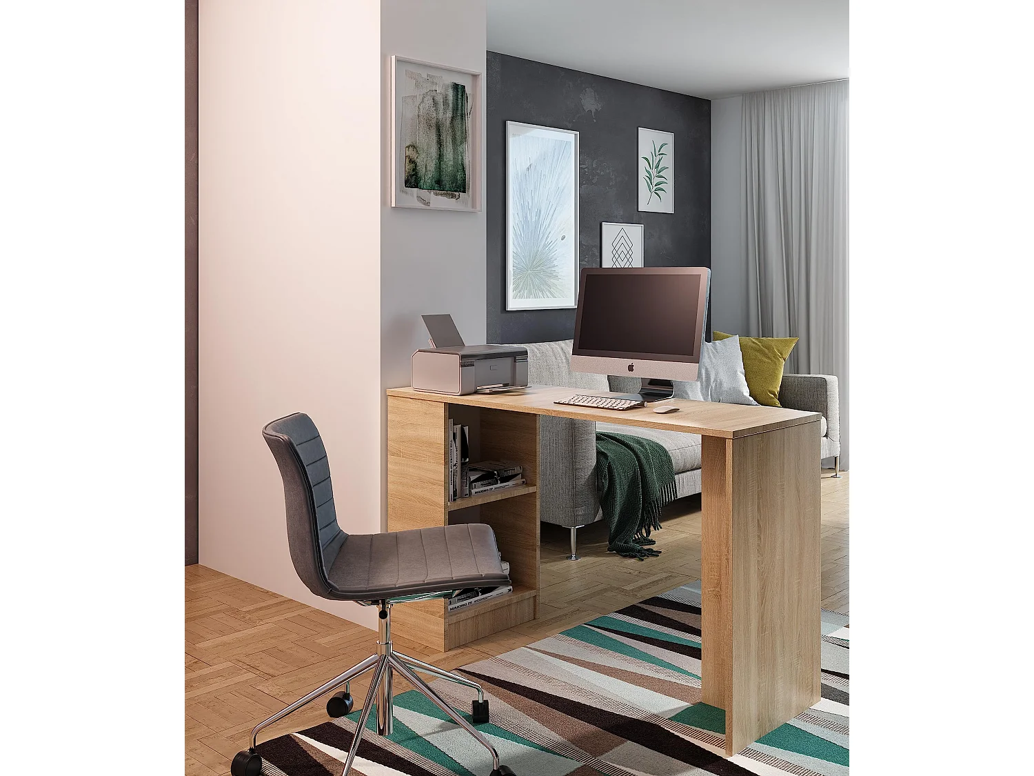 Bureau B-2 chêne Sonoma