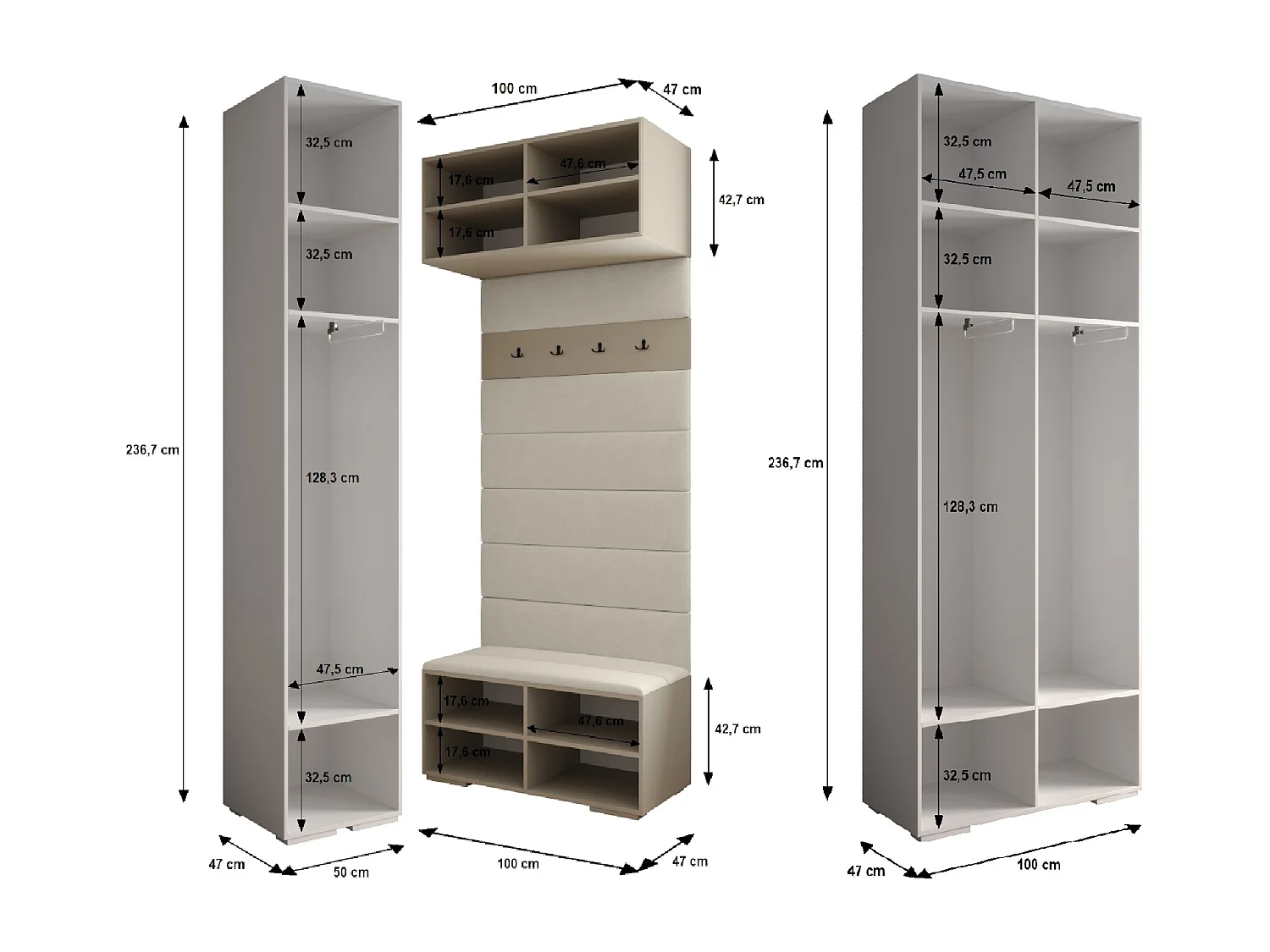 Armoire à portes battantes Inova 1 ensemble 8