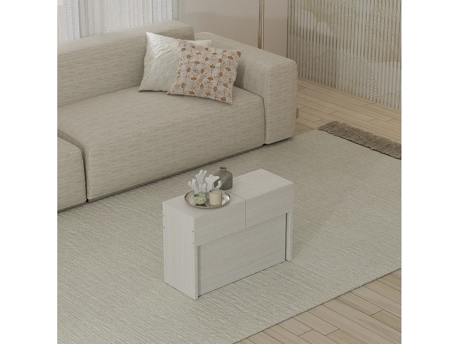 Sitzbank/Sitzfläche bis zu 3 Meter ausziehbar mit integriertem Verlängerungsfach 65 x 25 x 45 cm