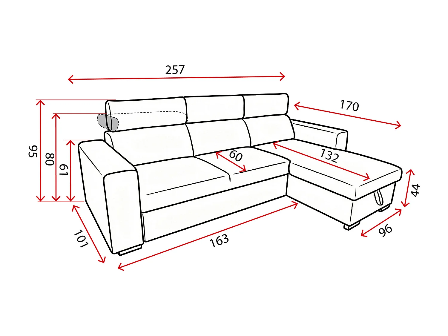 Canapé d’angle moderne et confortable Nicole – pratique et élégant