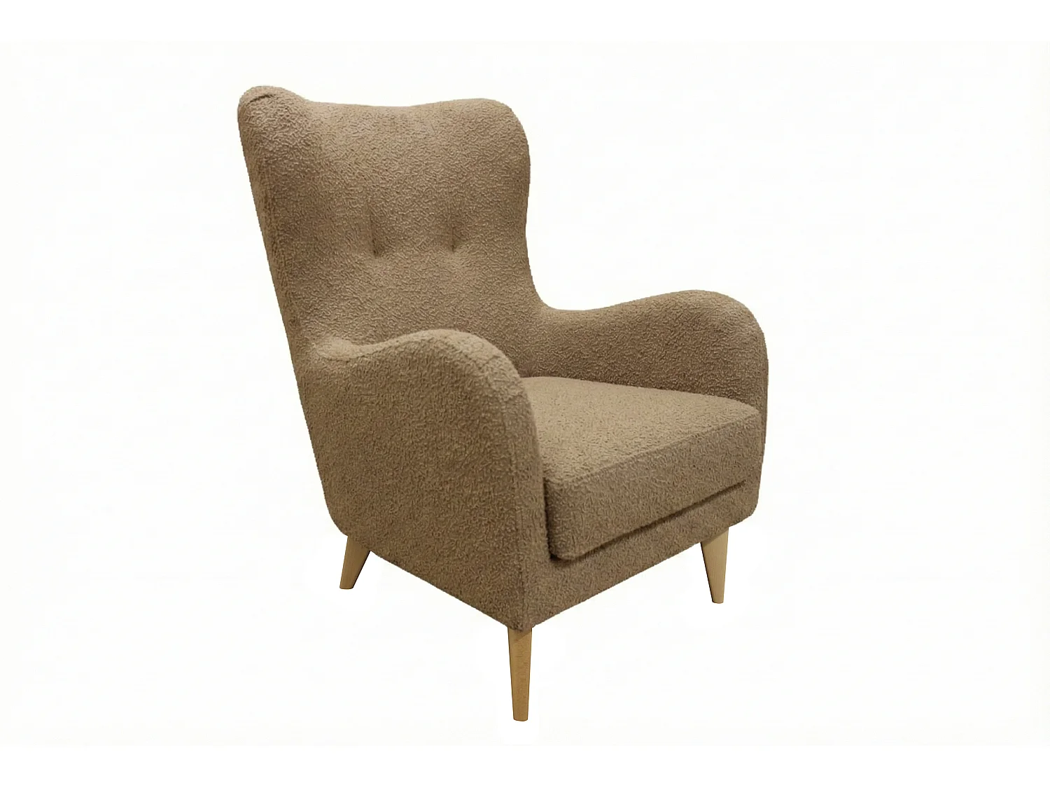 Élégant fauteuil de détente avec assise et dossier profilés.