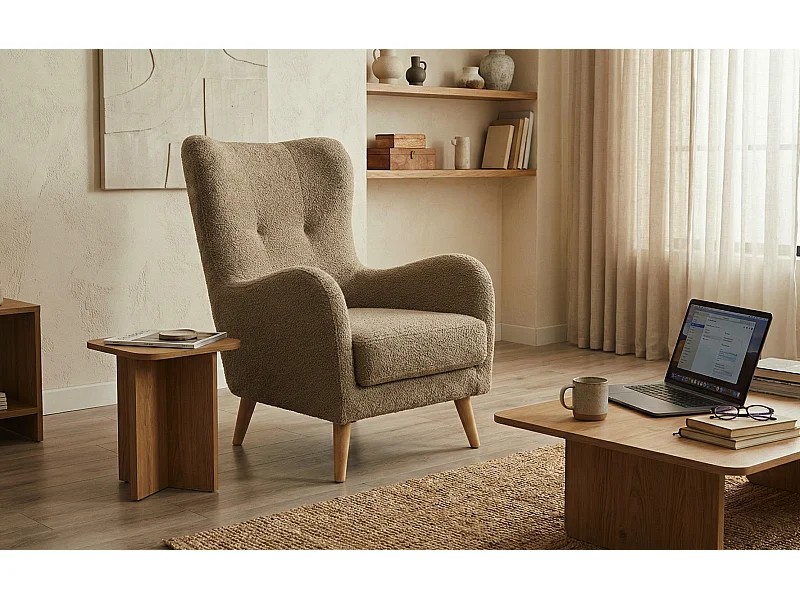 Elegante relaxfauteuil Roland met gevormde zitting en rugleuning.