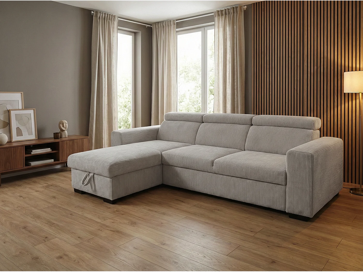 Canapé d’angle moderne et confortable Nicole – pratique et élégant