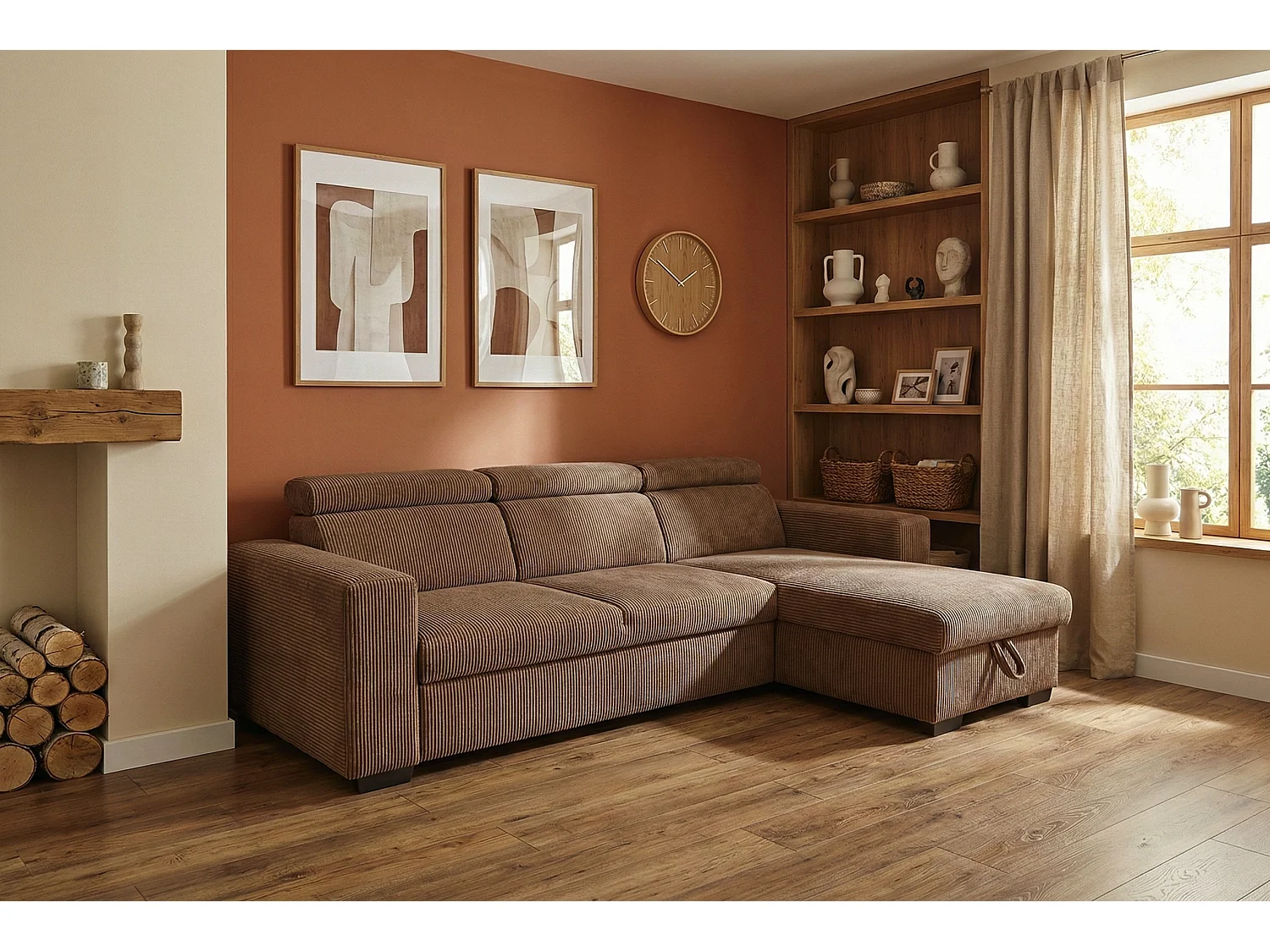 Canapé d’angle moderne et confortable Nicole – pratique et élégant