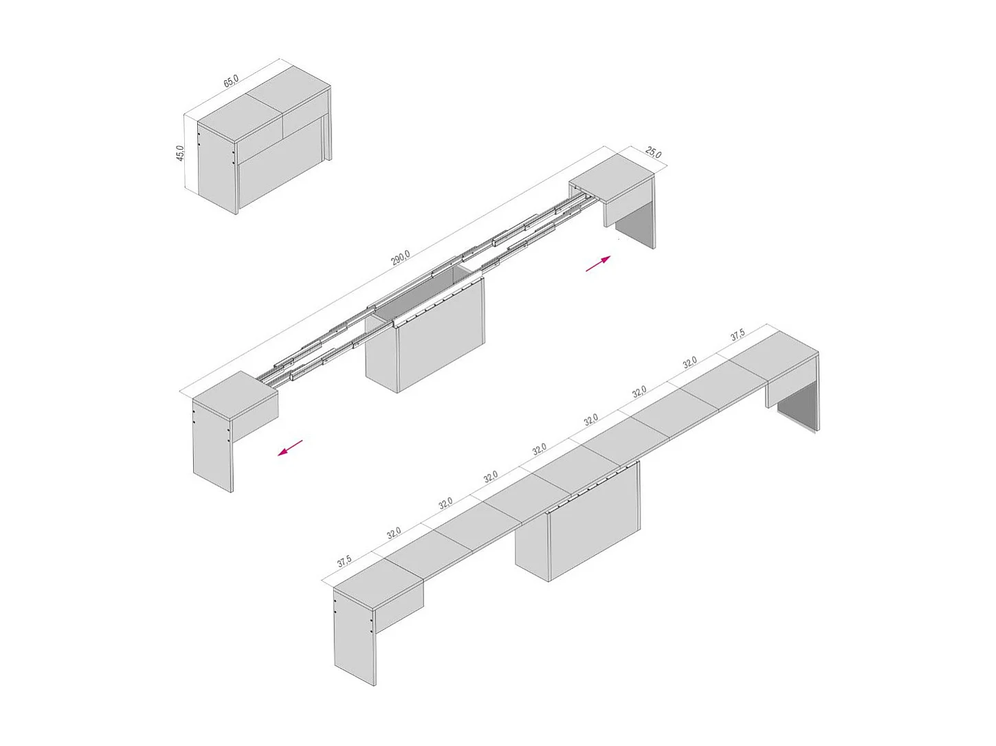 Sitzbank/Sitzfläche bis zu 3 Meter ausziehbar mit integriertem Verlängerungsfach 65 x 25 x 45 cm