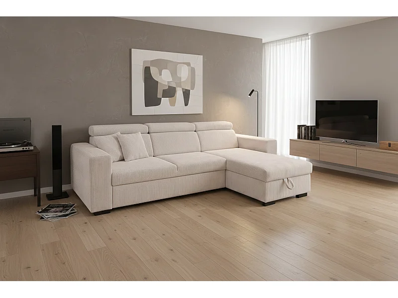 Canapé d’angle moderne et confortable Nicole – pratique et élégant