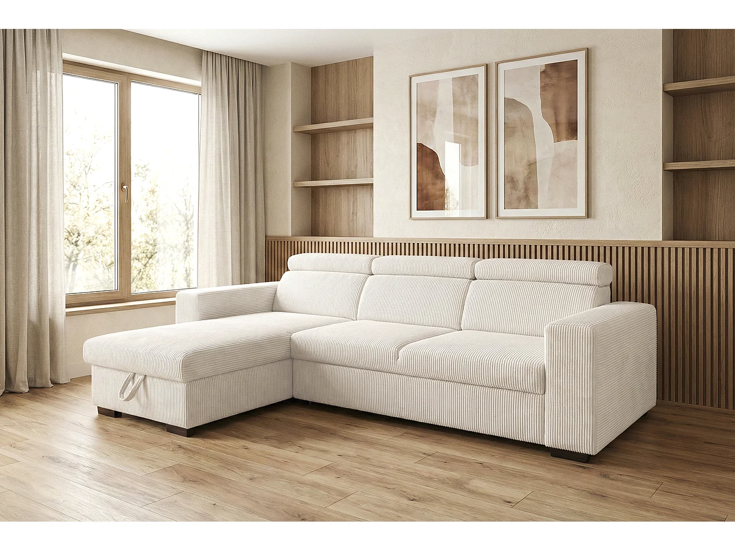 Canapé d’angle moderne et confortable Nicole – pratique et élégant