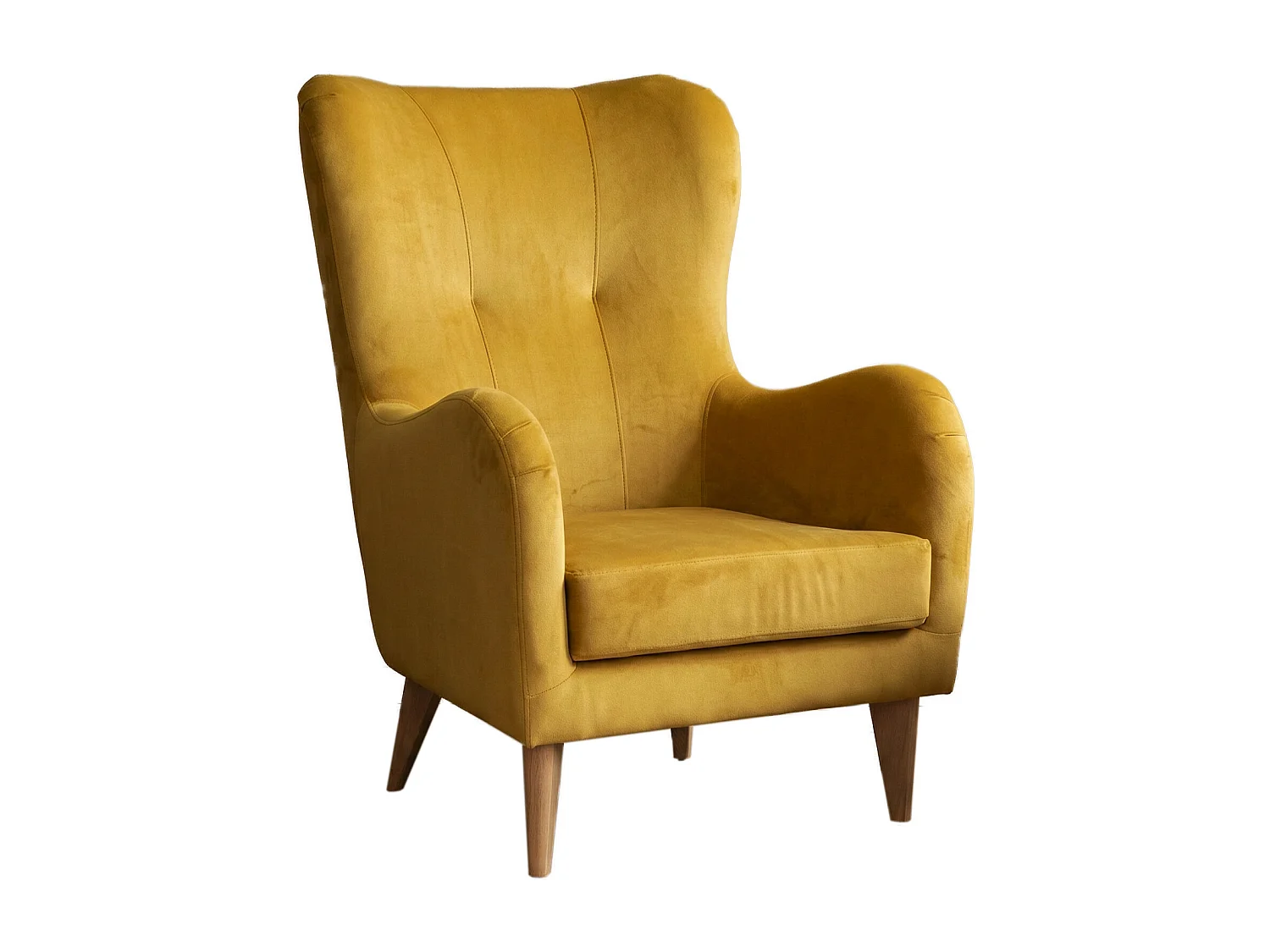 Élégant fauteuil de détente avec assise et dossier profilés.