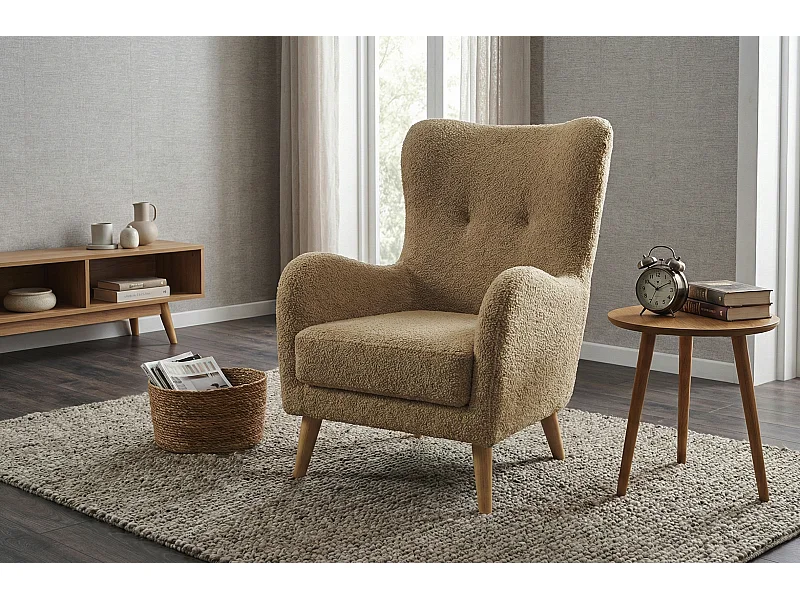 Elegante relaxfauteuil met gevormde zitting en rugleuning.