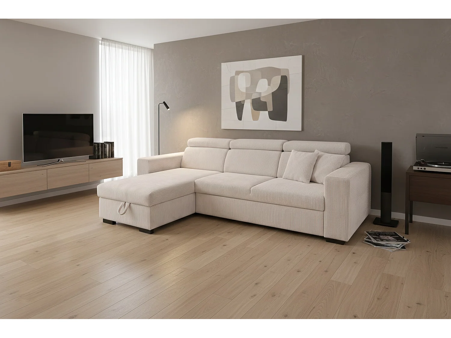 Canapé d’angle moderne et confortable Nicole – pratique et élégant