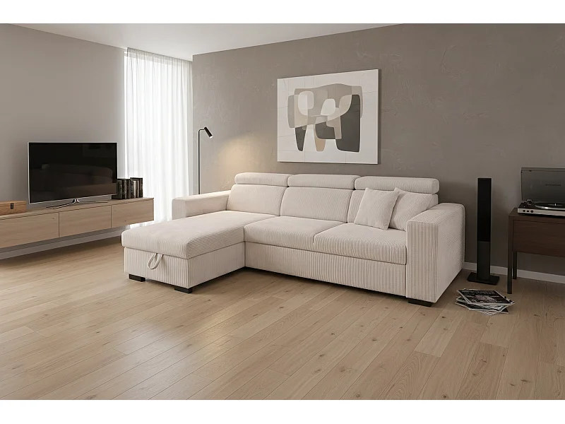 Canapé d’angle moderne et confortable Nicole – pratique et élégant