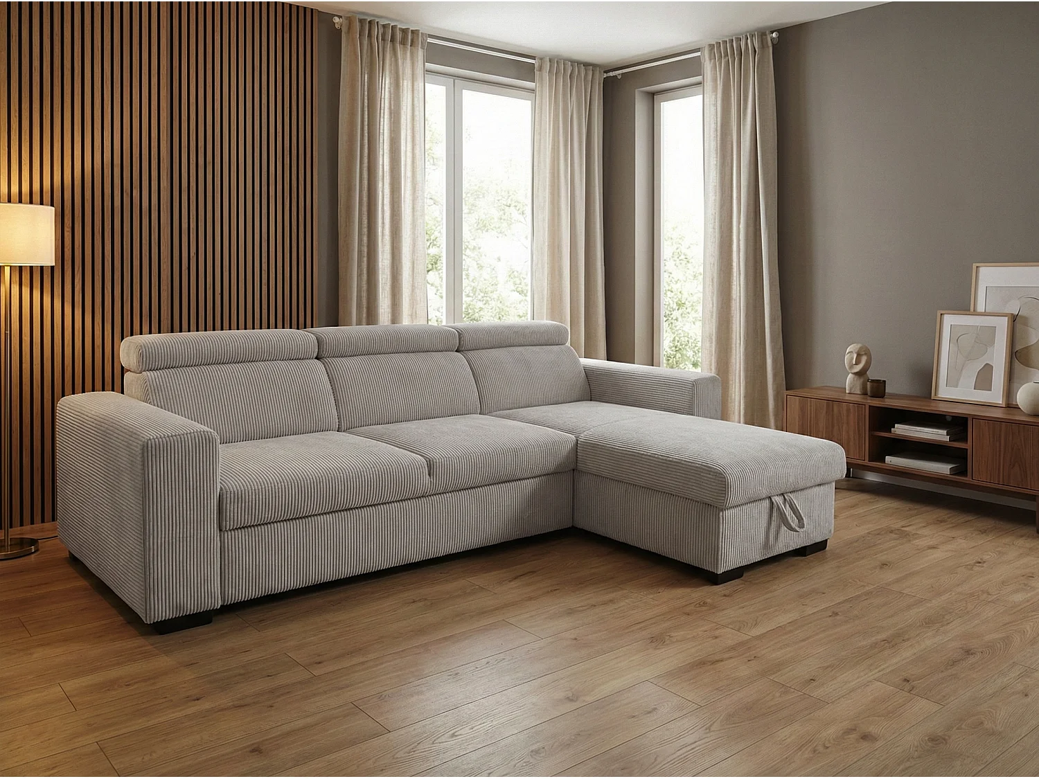 Canapé d’angle moderne et confortable Nicole – pratique et élégant