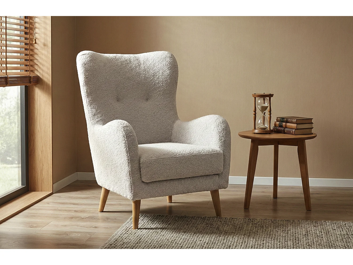 Élégant fauteuil de détente avec assise et dossier profilés.