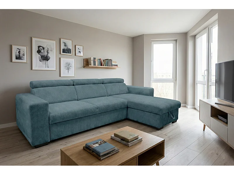 Canapé d’angle moderne et confortable Nicole – pratique et élégant