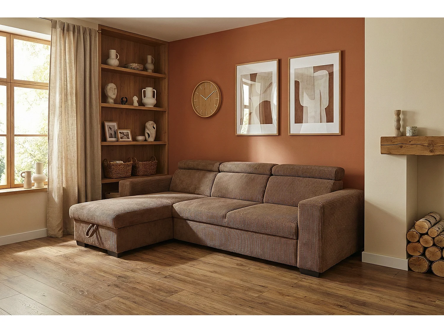 Canapé d’angle moderne et confortable Nicole – pratique et élégant