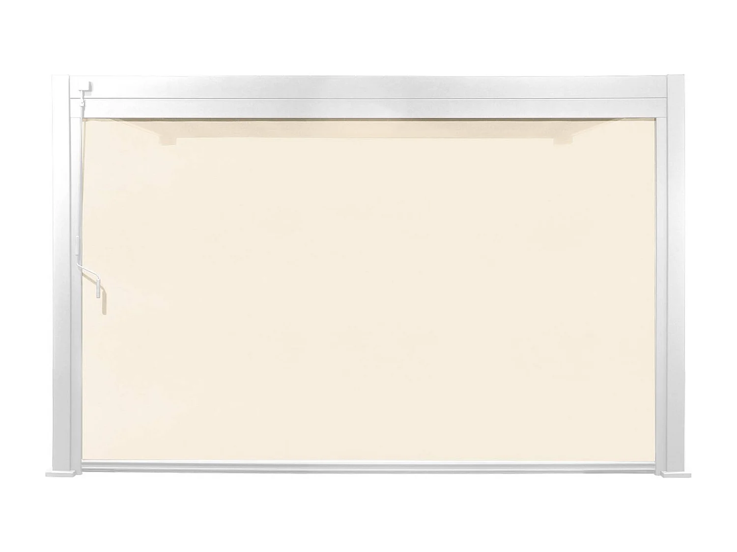 Pergola bioclimatica 3x4m in alluminio addossata + tenda 4m , bianco