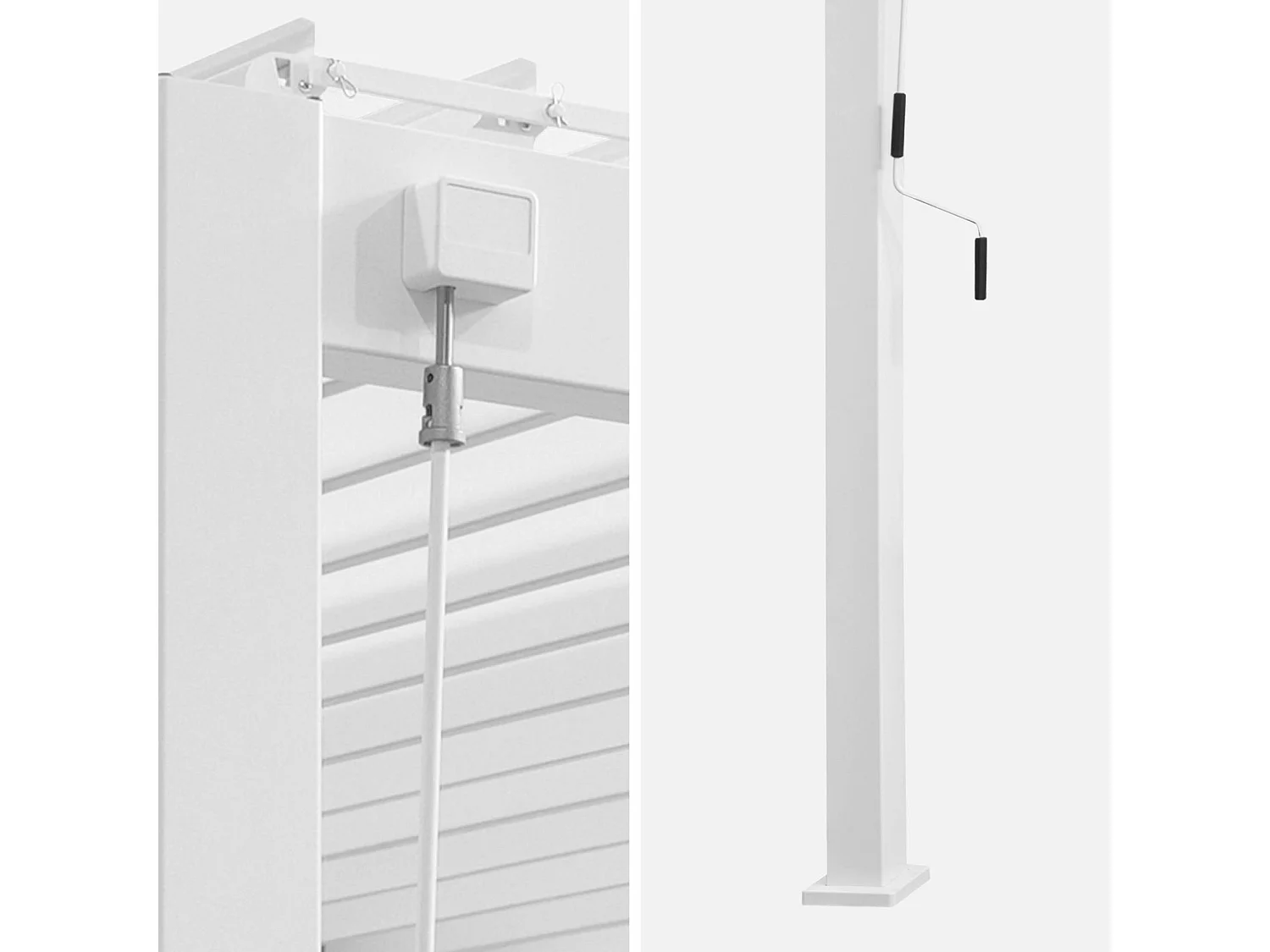 Pergola bioclimatica 3x4m in alluminio addossata + tenda 4m , bianco