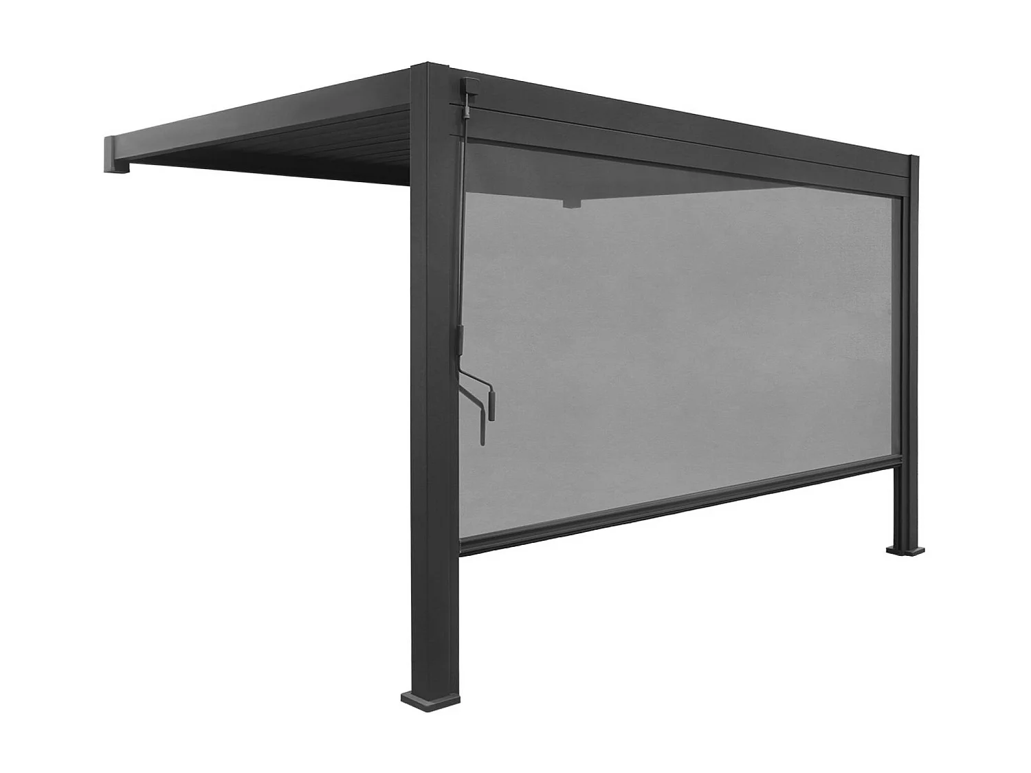 Pergola bioclimatica 3x4m in alluminio addossata + tenda 4m ,