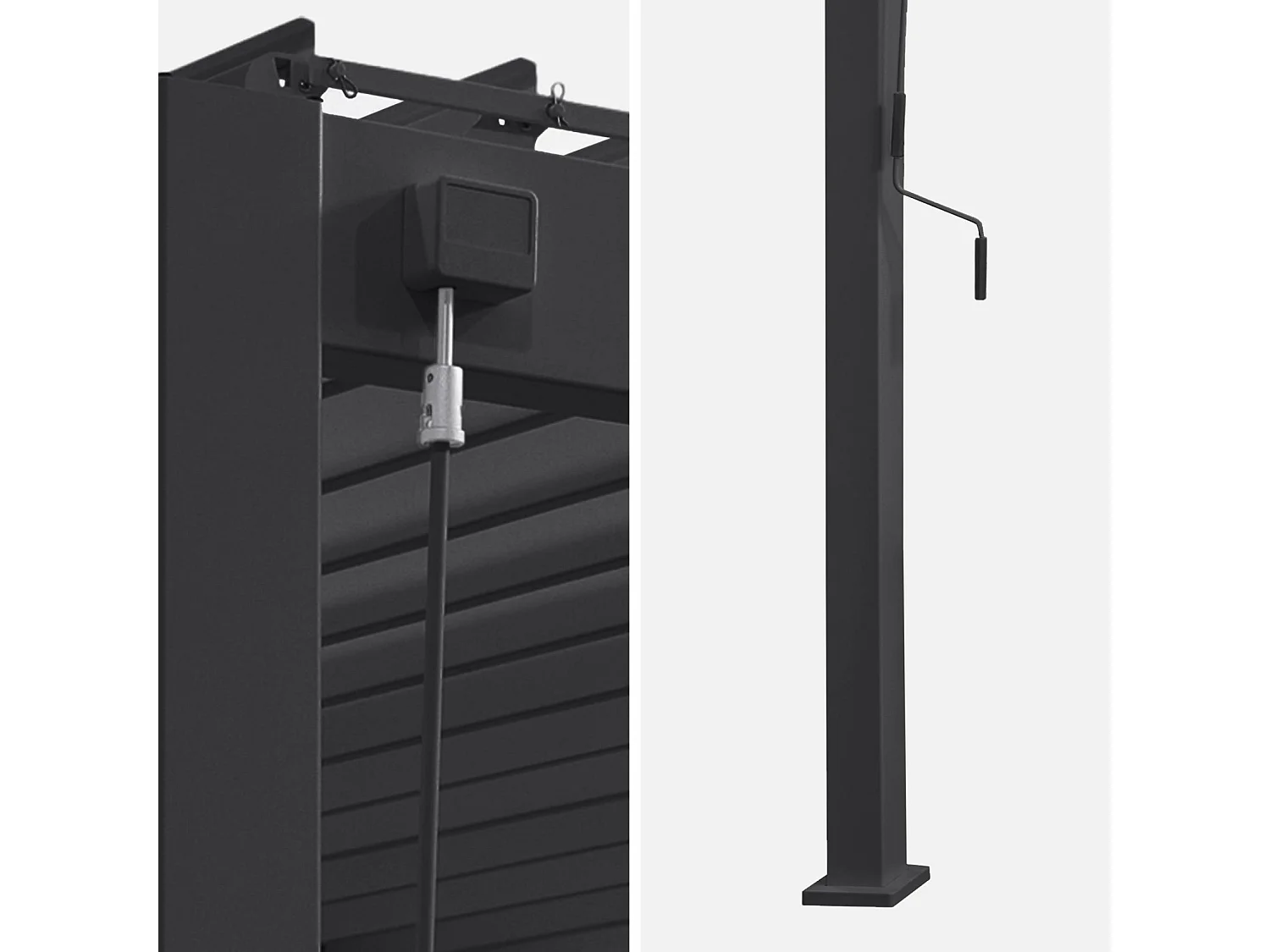 Pergola bioclimatica 3x4m in alluminio addossata + tenda 4m ,