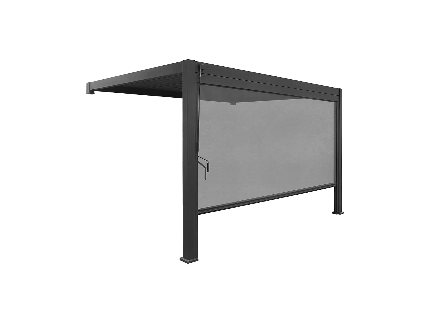 Pergola bioclimatica 3x4m in alluminio addossata + tenda 4m ,
