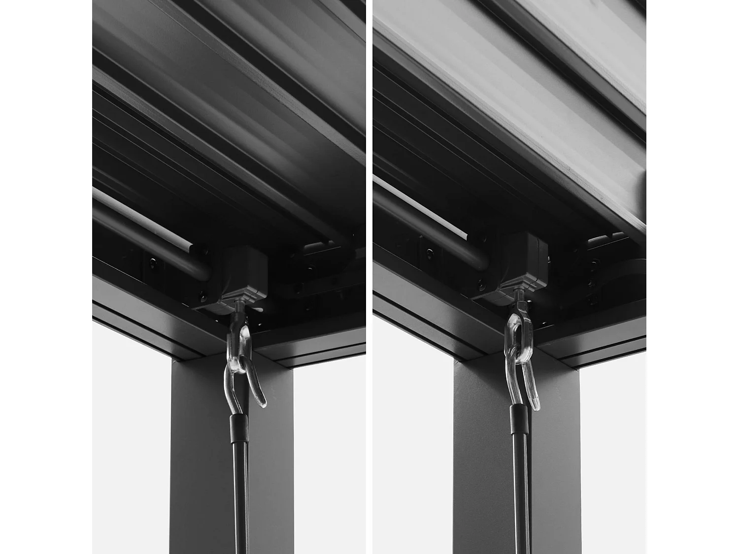 Pergola bioclimatica 3x4m in alluminio e acciaio + 3 persiane 1m con